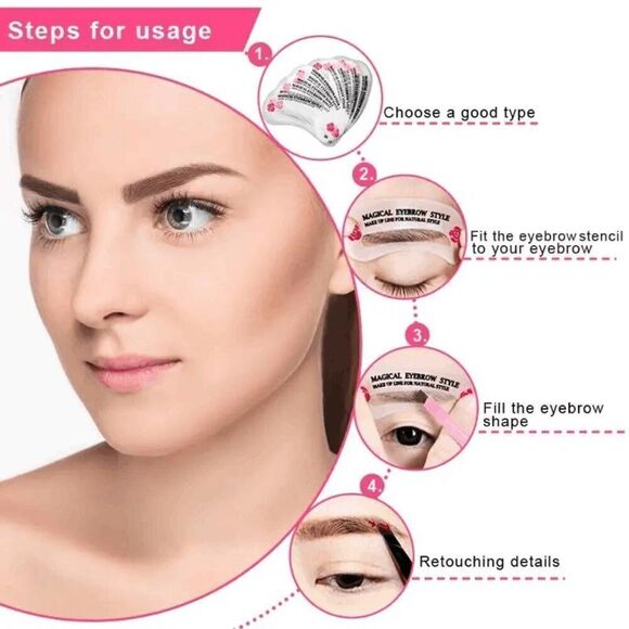 Perfect Eyebrow Stencil Reusable Kit - 24 Different Choices - Picture 3 of 9